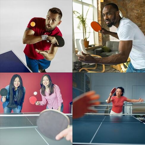 DOUBLE FISH Ping Pong Paddles Set of 4 with 6pcs 3-Star Balls & Storage Case - 4 Players High Performance Table Tennis Paddles Kit for Entertainment or Competition in Saudi Arabia