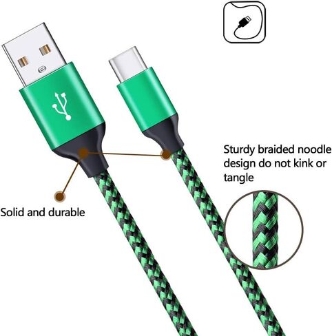 شاحن الجدار كتلة المكونات مزدوجة المنفذ USB C مع 2pack 6ft 6ft شحن سلك C كبل C ل Samsung Galaxy S24 S23 S22 S21 S20 S9 A15 A03S A14 iPhone 16 15 14 ، Google Pixel 9 Pro XL 8 7 6 Pro 8a in Kuwait