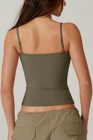 QINSEN Sexy Womens Sweetheart Neck Sleeveless Tank Spaghetti Strap Slim Fit Crop Tops in Kuwait