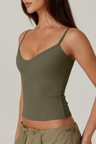 QINSEN Sexy Womens Sweetheart Neck Sleeveless Tank Spaghetti Strap Slim Fit Crop Tops in Kuwait