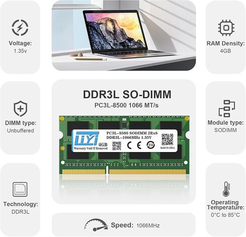 LIYI DDR3 16GB KIT DRAM Modules (2x8GB) 1333MHz PC3-10600 PC3-10600S CL9 SODIMM 204 Pin 1.5V Dual Rank 2Rx8 Non ECC Unbuffered Laptop Notebook Computer SO-DIMM Memory DDR3 RAM Module Upgrade in Saudi Arabia