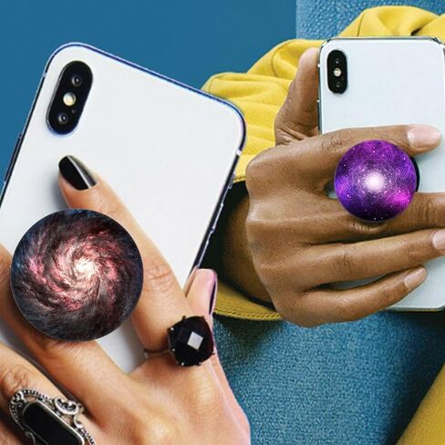 6 Pack Cellphone Phone Grip for Phone, Expanding Stand Cell Phone Collapsible Holder for Smartphones - Purple Galaxy Nebula Black in Saudi Arabia