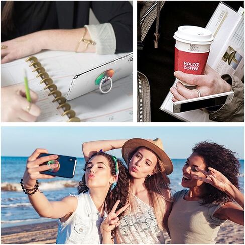 Cell Phone Ring Holder for Smartphone,360 Degree Rotation Finger Kickstand Phone Diamond Ring Stand Grip - Colorful Diamond and Pearl Bling in Saudi Arabia