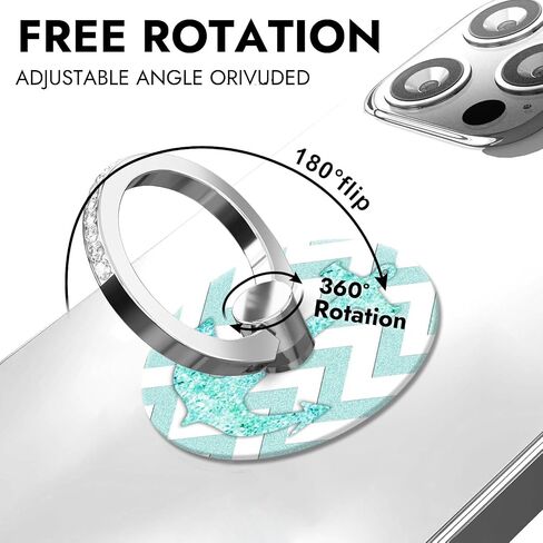 Cell Phone Ring Holder for Smartphone,360 Degree Rotation Finger Kickstand Phone Diamond Ring Stand Grip - Colorful Diamond and Pearl Bling in Saudi Arabia