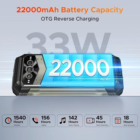 DOOGEE V MAX Pro(2025) 5G Rugged Phone,22000mAh,32GB+512GB/TF 2TB,Android 14 Rugged Smartphone,108MP+20MP Night Vision Phone, 6.58"FHD+ 120Hz IPS Screen, IP68/IP69K Waterproof,NFC/OTG/Face ID/1.18 lb in Saudi Arabia