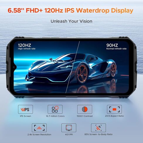 DOOGEE V MAX Pro(2025) 5G Rugged Phone,22000mAh,32GB+512GB/TF 2TB,Android 14 Rugged Smartphone,108MP+20MP Night Vision Phone, 6.58"FHD+ 120Hz IPS Screen, IP68/IP69K Waterproof,NFC/OTG/Face ID/1.18 lb in Saudi Arabia