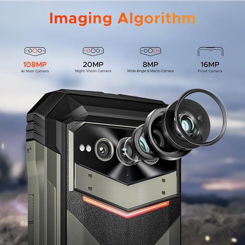 DOOGEE V MAX Pro(2025) 5G Rugged Phone,22000mAh,32GB+512GB/TF 2TB,Android 14 Rugged Smartphone,108MP+20MP Night Vision Phone, 6.58"FHD+ 120Hz IPS Screen, IP68/IP69K Waterproof,NFC/OTG/Face ID/1.18 lb in Saudi Arabia