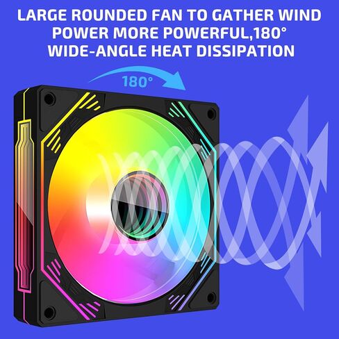 PC Fans, CPU Fan 120mm ARGB Case Cooler Fan, 120mm PWM Case Fan Optimized for Static Pressure,up to 1800RPM Cooling Fan, 4 Pin ARGB LED, 3 Pack Black Single Fan in Saudi Arabia