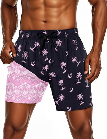 westwolf Men Swim Trunks 5.5 Inch Board Shorts 2 in 1 Swimwear with Compression Liner in Kuwait