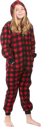 Hoodie Onesie Jumpsuit Pajama in Micro Polar Fleece for Boys & Girls One Piece Prints in Kuwait