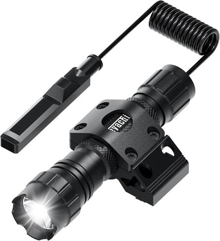 Feyachi المصباح القابل لإعادة الشحن 1500 شمعة ، ضوء تكتيكي مع strobe ، IPX7 مقاومة للماء ، مفتاح الضغط ، MOUNT M (Type-C Charging ، 4 أوضاع) in Kuwait