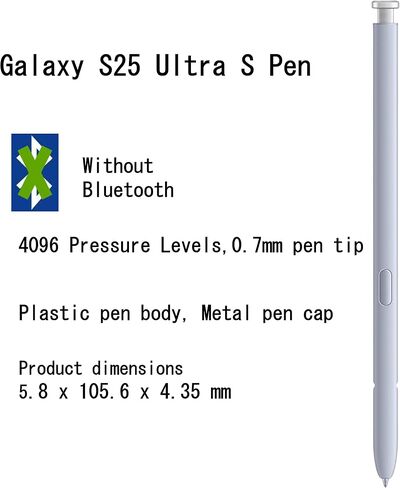 Galaxy S25 Ultra S Pen Replacement for Samsung Galaxy S25 Ultra 5G All Versions, Touch Stylus Pen + 5xTips/Nibs (Black) in Kuwait