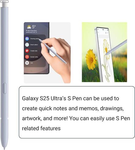 Galaxy S25 Ultra S Pen Replacement for Samsung Galaxy S25 Ultra 5G All Versions, Touch Stylus Pen + 5xTips/Nibs (Black) in Kuwait