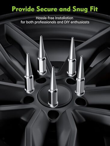 1/2-20 Wheel Spike Lug Nuts, 20pcs Black Spike Lug Nuts 1/2x20 Solid 4.4" Tall Acorn Lug Nut with 1 Socket Key Replacement for Wrangler Cherokee Liberty in Saudi Arabia