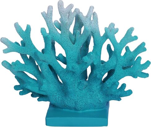 7.5"H Pink Coral Decor Coral Reef Decor Faux Artificial Coral Decor Resin Fake Coral Statue Beach Sculpture Coastal Nautical Decor for Beach Theme Home Living Room Bathroom Shelf Tabletop Decorations in Saudi Arabia