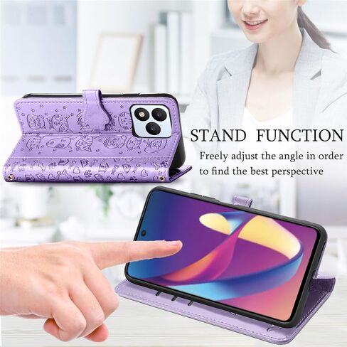 Crossbody Wallet Case for Vortex Cellular J24 [Long Wrist Strap] ، Vortexj24 2024 Cover Cash/Card Holder Presh | PU LEATHER 3D DRESSION PUPPY PUPPY FLIP KICKSTAND BOXCLE MAGNECT GIRLY (PINK) in Kuwait