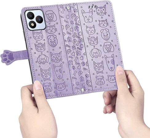 Crossbody Wallet Case for Vortex Cellular J24 [Long Wrist Strap] ، Vortexj24 2024 Cover Cash/Card Holder Presh | PU LEATHER 3D DRESSION PUPPY PUPPY FLIP KICKSTAND BOXCLE MAGNECT GIRLY (PINK) in Kuwait