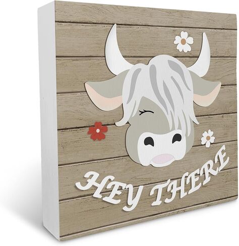 Home is Where Your Herd is Cow Print Wood Box Sign Rustic Farmhouse Style Wood Block Plaque Decor for Country Home Kitchen Barn House Wall Desk Shelf Decoration,Housewarming Gifts,Farm House Gifts in Saudi Arabia