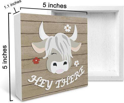 Home is Where Your Herd is Cow Print Wood Box Sign Rustic Farmhouse Style Wood Block Plaque Decor for Country Home Kitchen Barn House Wall Desk Shelf Decoration,Housewarming Gifts,Farm House Gifts in Saudi Arabia