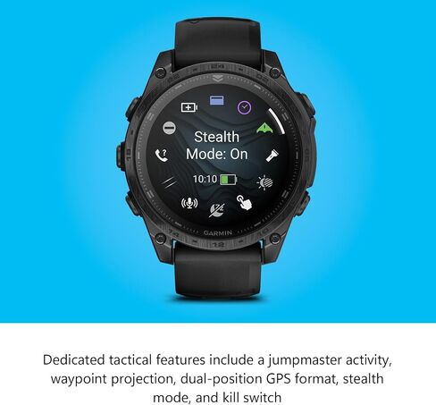 Garmin tactix 8 Solar: AB Elite Edition Premium Tactical GPS Smartwatch | Applied Ballistics Elite Solver, Stealth Mode, Flashlight, Topo Mapping, Health Metrics, with Signature Series Charger Bundle in Kuwait