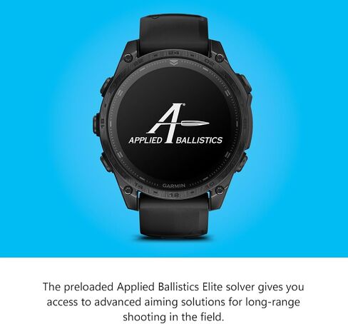 Garmin tactix 8 Solar: AB Elite Edition Premium Tactical GPS Smartwatch | Applied Ballistics Elite Solver, Stealth Mode, Flashlight, Topo Mapping, Health Metrics, with Signature Series Charger Bundle in Kuwait