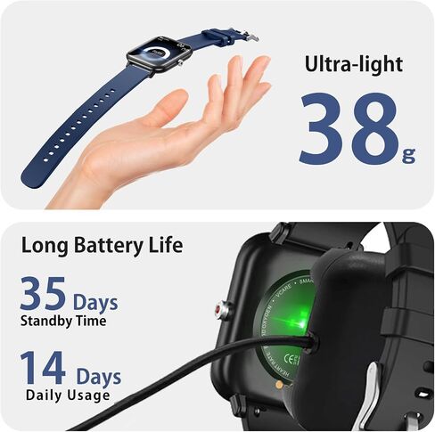 Smart Watch for Men Women, Fitness Tracker, 1.9" Smartwatches, 24 Sports Modes, Heart Rate/Sleep Monitor/Pedometer/Spo2/Step Counter, IP68 Waterproof, Ultra Thin, Long-Lasting Battery for Android iOS in Saudi Arabia