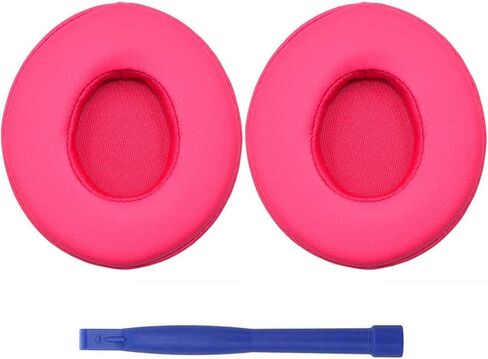 Beats Solo 3 Wireless Ear Pads Replacement, BUTIAO Protein Leather Memory Foam Headphone Earpads Ear Cushion Pad for Beats by Dre Solo 3 Wireless & Solo 2 Wireless Over Ear Headsets (Pink) in Saudi Arabia