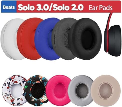 Beats Solo 3 Wireless Ear Pads Replacement, BUTIAO Protein Leather Memory Foam Headphone Earpads Ear Cushion Pad for Beats by Dre Solo 3 Wireless & Solo 2 Wireless Over Ear Headsets (Pink) in Saudi Arabia