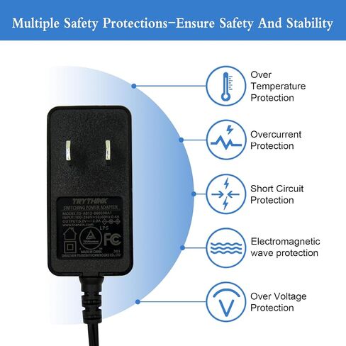6V 2A Power Adapter Supply,6V 2A 12W Universal AC110V to DC6V Power Supply Adapter with 5.5mm x 2.1mm Tip and 11 Interchangeable Jacks Plug for 2000mA 1500mA 1000mA 800mA 500mA 400mA Equipment(1 Pack) in Kuwait
