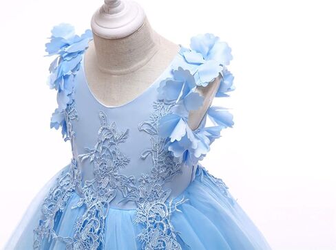 Weileenice Flower Girl Lace Dress Pageant Kids Wedding Christmas Holiday Party Dresses in Kuwait