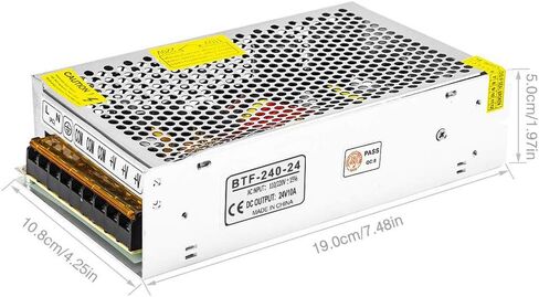 BTF-LIGHTING AC100-240V to DC24V10A Max240W Switching Power Supply Device Transformer Adapter Converter for LED Strip/String/Matrix,CCTV Camera,Security System,Radio,Cats in Saudi Arabia