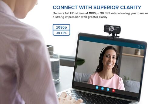 Creative Live! Cam Sync 1080p V2 Full HD Wide-Angle USB Webcam with Auto Mute and Noise Cancellation for Video Calls, Improved Dual Built-in Mic, Privacy Lens Cap, Universal Tripod Mount (Renewed) in Saudi Arabia