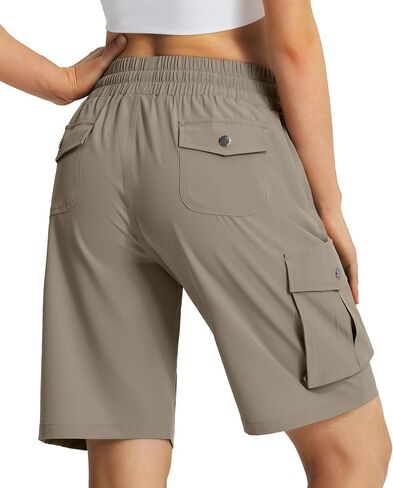 Women's 9" Hiking Cargo Shorts Quick Dry Lightweight Summer Shorts for Camping Travel Golf 6 Pockets in Saudi Arabia