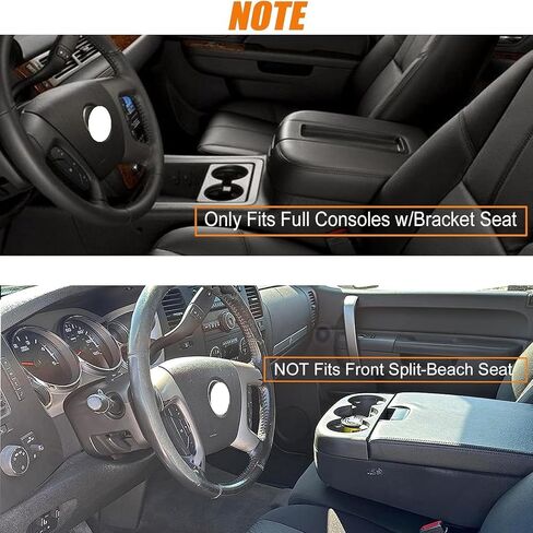 Youxmoto Center Console Lid 2007-2014 Fit for Chevy Silverado 1500 2500 3500/Suburban/Avalanche, Armrest Cover Fit for GMC Sierra 2008 2009 2010 2011 2012 2013, Only fits Full Central Floor Consoles in Saudi Arabia