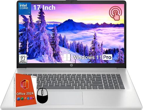 HP 17 inch Touchscreen Laptop for Business, 17.3" HD+ Touch Screen, Intel 10-Core 7-150U(up to 5.4 GHz), 64 GB RAM, 4 TB SSD, Backlit Keyboard, Wi-Fi 6, MS Office 2024, Windows 11 Pro, w/Accessories in Saudi Arabia