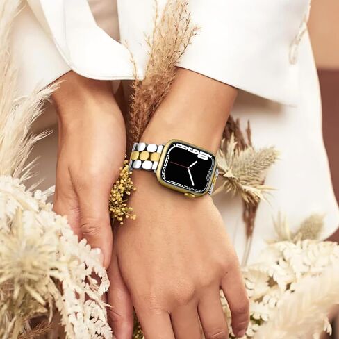 SNBLK Compatible with Apple Watch Bands for Women: 40mm 41mm 42mm 38mm 44mm 45mm 46mm 49mm - Metal Stainless Steel Dressy Strap for iWatch Bands Series 10 9 8 7 6 5 4 3 2 1 SE in Kuwait