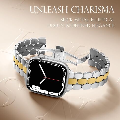 SNBLK Compatible with Apple Watch Bands for Women: 40mm 41mm 42mm 38mm 44mm 45mm 46mm 49mm - Metal Stainless Steel Dressy Strap for iWatch Bands Series 10 9 8 7 6 5 4 3 2 1 SE in Kuwait