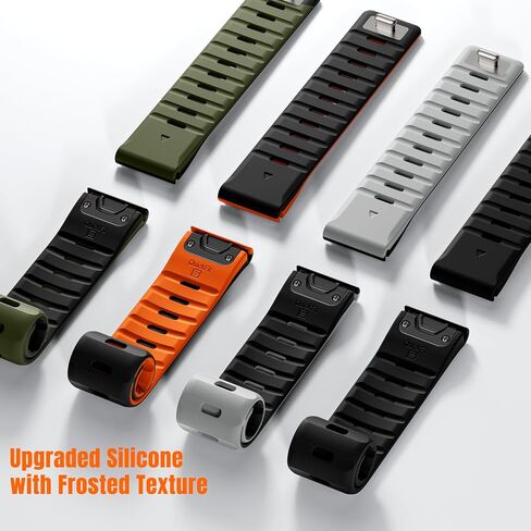 متوافق مع نطاقات مراقبة غريزة Garmin - Silicone Silicone Rugged Sport STRAP FIT 22 مم شريط مشاهدة لـ Fenix ​​E/8/7/6/5/Forerunner 965/955/945/935/745/EPIX 2/النهج S70/S62/S60 in Kuwait