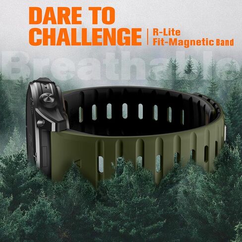 متوافق مع نطاقات مراقبة غريزة Garmin - Silicone Silicone Rugged Sport STRAP FIT 22 مم شريط مشاهدة لـ Fenix ​​E/8/7/6/5/Forerunner 965/955/945/935/745/EPIX 2/النهج S70/S62/S60 in Kuwait