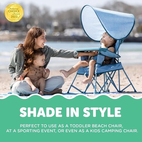 Baby Delight Go with Me Venture Portable Chair | Indoor and Outdoor | Sun Canopy | 3 Child Growth Stages | Blue Wave in Kuwait