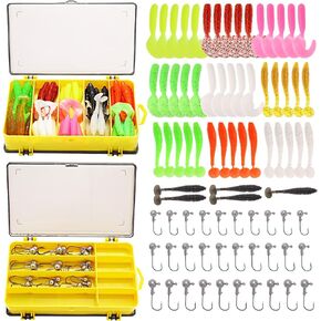 Fishing Lures and Gear Set-Soft Plastic Worms, Crankbaits, Jigs, and Fishing Hooks - Perfect for Bass, Trout, and Salmon Fishing Accessories