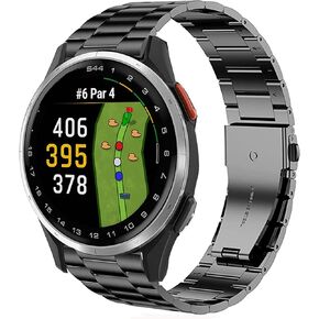Compatible with Garmin Approach S44 Band, 20mm Quick Release Stainless Steel Metal Durable Replacement Strap Bracelet Compatible for Garmin Approach S50, S44, S42, S40 Smartwatch