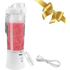 Total Chef Portable Blender - USB Rechargeable Personal Smoothie Mixer, Protein Shake Maker, Cordless Travel Mini Licuadora, Blend Frozen Fruit, Drink Milkshake On The Go,Ice Crusher 20 OZ, White