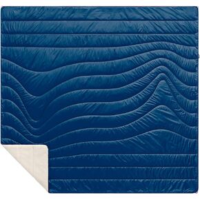 Rumpl The Sherpa Puffy Blanket | Ultra Soft Warm Outdoor Fleece Sherpa Blankets for Camping, Picnics, Traveling, Concerts | Deepwater Blue, 2-Person