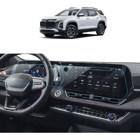 2PCS Car Screen Protector for 2025 Chevy Equinox LT RS ACTIV Accessories Navigation& Dashboard Touchscreen Protector Film Tempered Glass HD Clear Anti-Glare 11.3'&11''