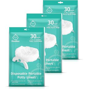 Newnice 30 Packs Disposable Potty Liners with 200ML Absorbent Pads, Travel Potty Bags Compatible with OXO Tot 2-in-1 Go Potty, Universal Potty Liners Fit Most Potty Chairs for Kids,Toddlers in Saudi Arabia