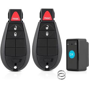 Key Fob Remote Replacement Fits for 2013 2014 2015 2016 2017 Dodge Ram 1500 2500 3500 GQ4-53T Keyless Entry Remote Control (Pack of 2) (4 Buttons)