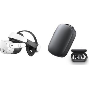 KIWI design H4 Halo Comfort Head Strap Compatible with Meta Quest 3 or Quest 3S, Accredited by Meta and KIWI design Carrying Case Compatible with Quest 3S/Quest 3/Quest 2 and Vision Pro