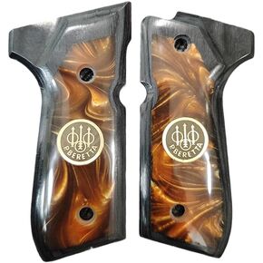 CTGRIPS BERETTA 92 FS GRIPS RESIN GOLD PERL مع الذهب Medaillon الأسود الخشب 92F 92A1 92