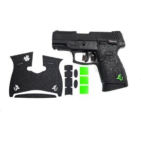 Handleitgrips Gun Grip Tape Compatible with Taurus G2 Millenium S 9/40 | Black Textured Rubber Pistol Grip Tape with Green Inserts | Veteran Owned